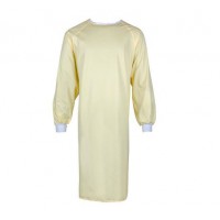 Plasdent Poly supreme REUSABLE Isolation Gowns, Ties at Neck and Waist - One Size Fits Most , Yellow 1 / Bag 